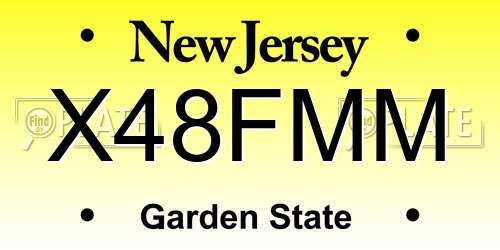 X48FMM New Jersey License Plate