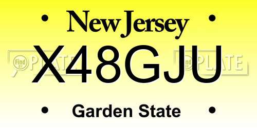 X48GJU New Jersey License Plate