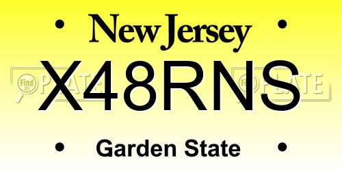 X48RNS New Jersey License Plate