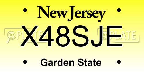 X48SJE New Jersey License Plate