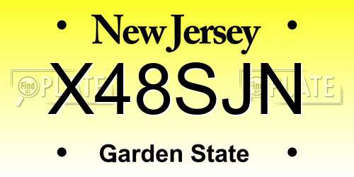 X48SJN New Jersey License Plate