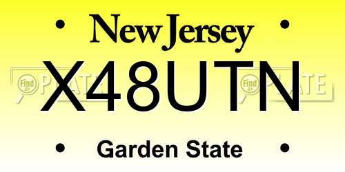 X48UTN New Jersey License Plate