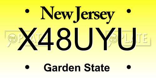 X48UYU New Jersey License Plate