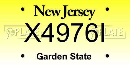 X4976I New Jersey License Plate