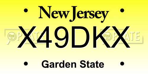 X49DKX New Jersey License Plate