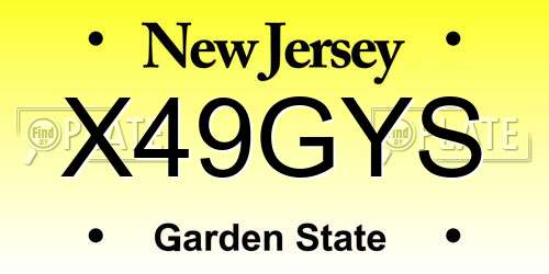 X49GYS New Jersey License Plate