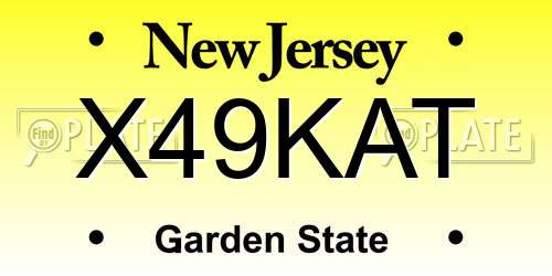 X49KAT New Jersey License Plate