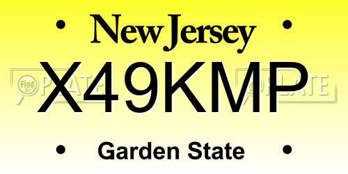 X49KMP New Jersey License Plate