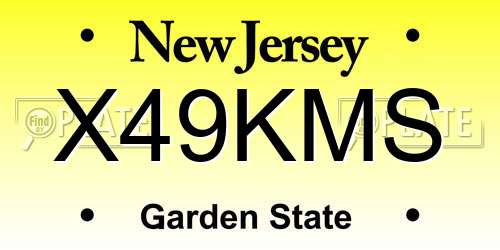 X49KMS New Jersey License Plate