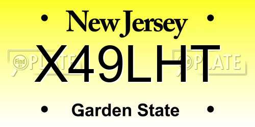 X49LHT New Jersey License Plate