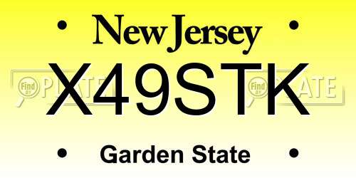 X49STK New Jersey License Plate