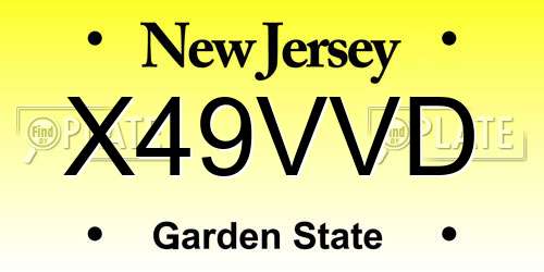 X49VVD New Jersey License Plate