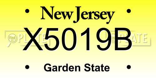 X5019B New Jersey License Plate