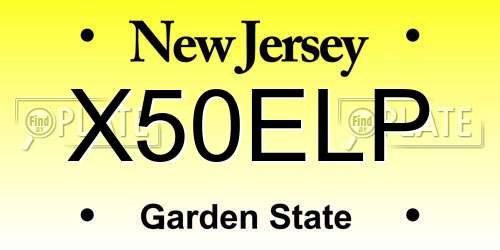 X50ELP New Jersey License Plate