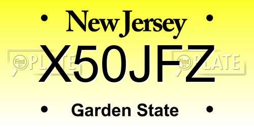X50JFZ New Jersey License Plate
