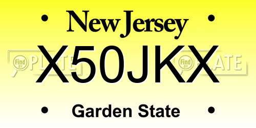 X50JKX New Jersey License Plate