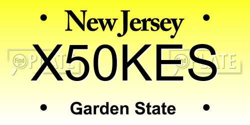 X50KES New Jersey License Plate