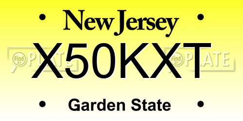 X50KXT New Jersey License Plate