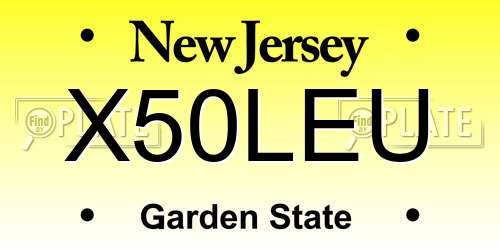 X50LEU New Jersey License Plate