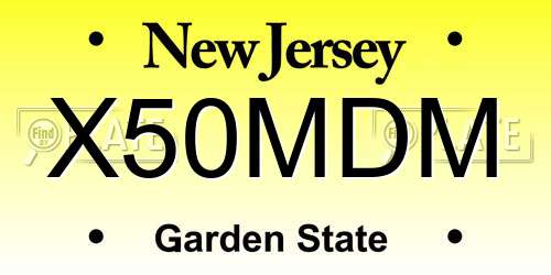 X50MDM New Jersey License Plate