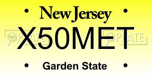 X50MET New Jersey License Plate