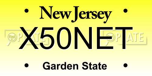 X50NET New Jersey License Plate