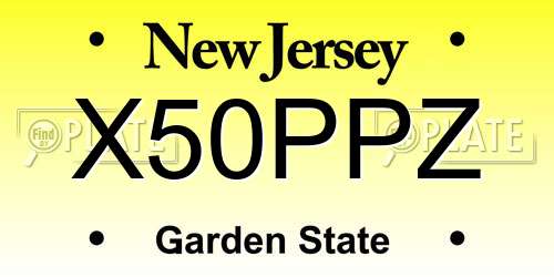 X50PPZ New Jersey License Plate