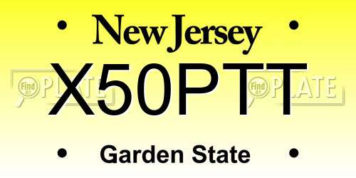 X50PTT New Jersey License Plate
