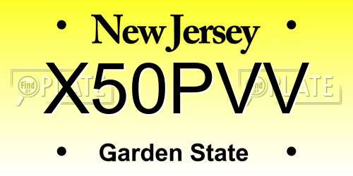 X50PVV New Jersey License Plate