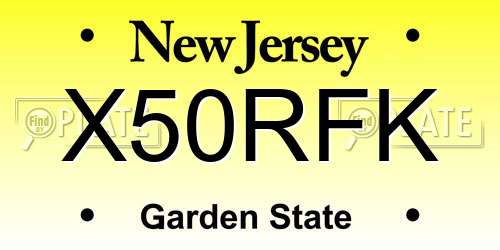 X50RFK New Jersey License Plate