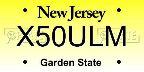 X50ULM New Jersey License Plate