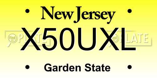 X50UXL New Jersey License Plate