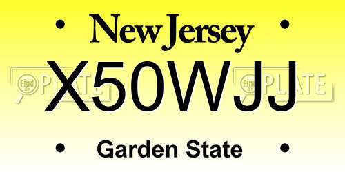 X50WJJ New Jersey License Plate