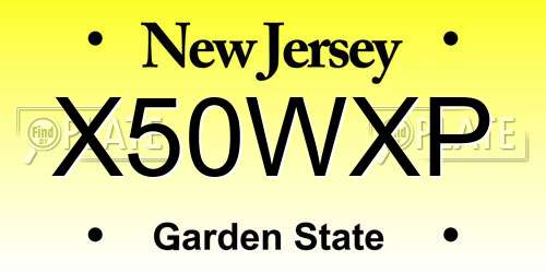 X50WXP New Jersey License Plate
