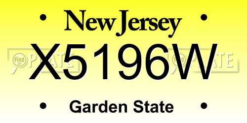 X5196W New Jersey License Plate