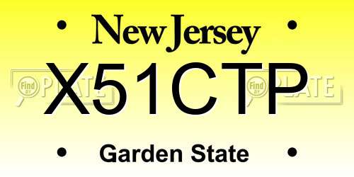 X51CTP New Jersey License Plate