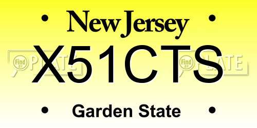 X51CTS New Jersey License Plate