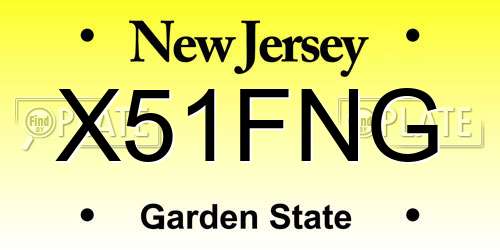 X51FNG New Jersey License Plate