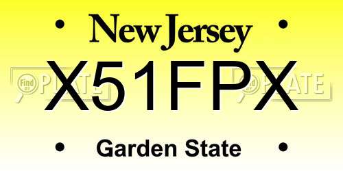 X51FPX New Jersey License Plate