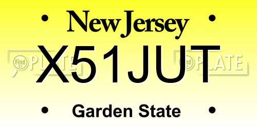 X51JUT New Jersey License Plate