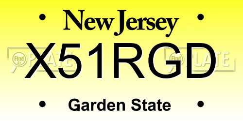 X51RGD New Jersey License Plate