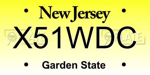 X51WDC New Jersey License Plate