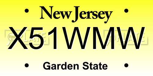 X51WMW New Jersey License Plate