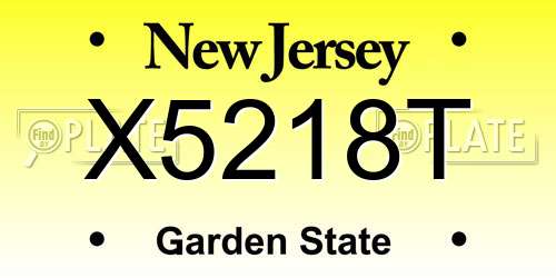 X5218T New Jersey License Plate