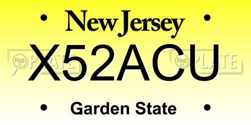 X52ACU New Jersey License Plate