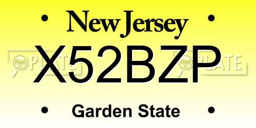 X52BZP New Jersey License Plate