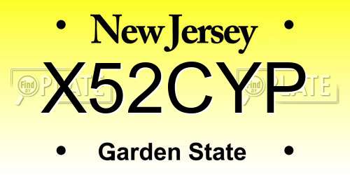 X52CYP New Jersey License Plate