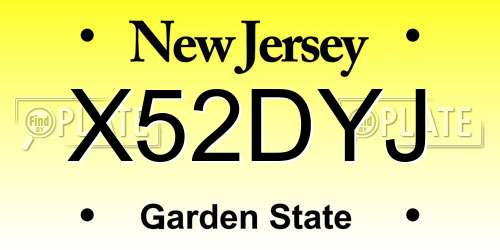 X52DYJ New Jersey License Plate