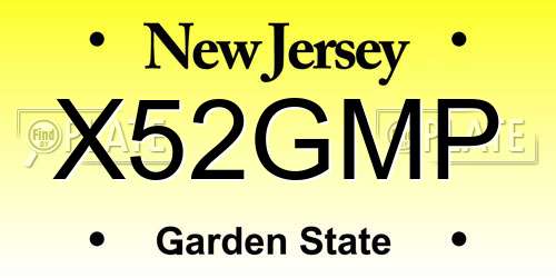 X52GMP New Jersey License Plate