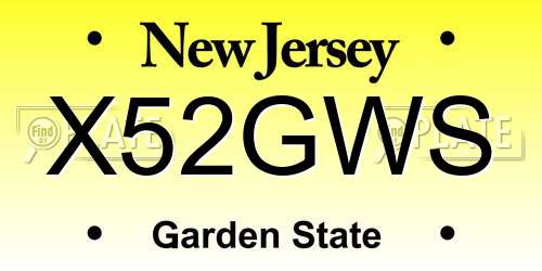 X52GWS New Jersey License Plate